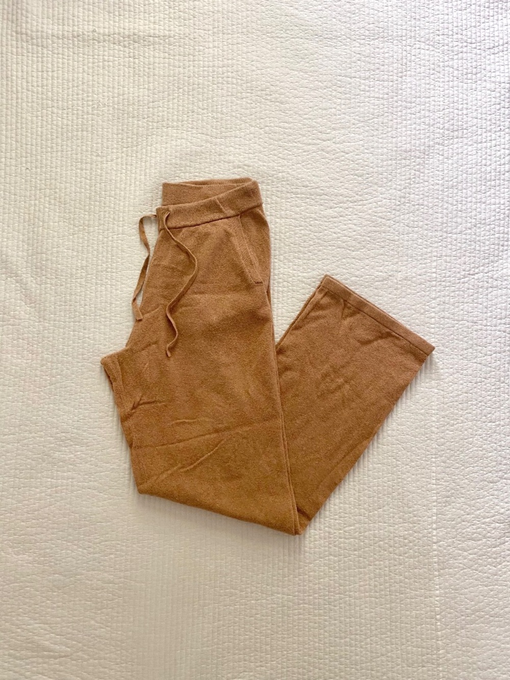 caramel light brown knit GAP lounge pants